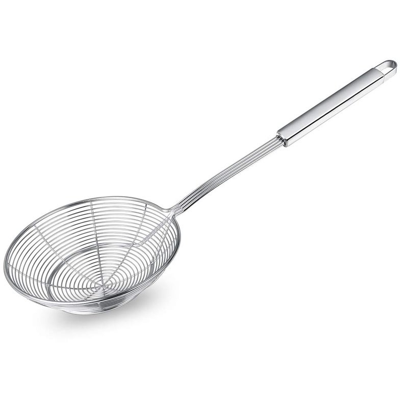 Swify Spider Strainer Skimmer, Swify Stainless Steel Asian Strainer Ladle Frying Spoon with Handle for Kitchen Deep Fryer, Pasta, Spaghetti, Noodle, 5.5 Inch - Image 1